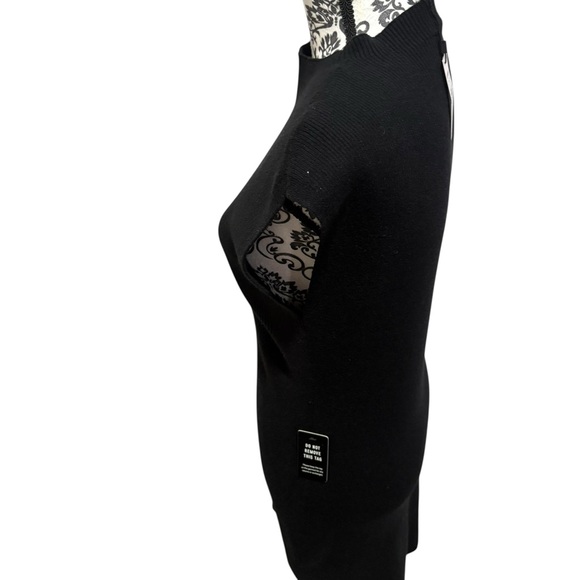 Express Black Ribbed Mini Dress - Picture 3 of 8